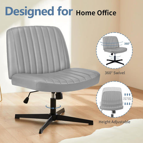 DUMOS Criss Cross Chair, Cross Legged Vanity Chair No Wheels, Home Office