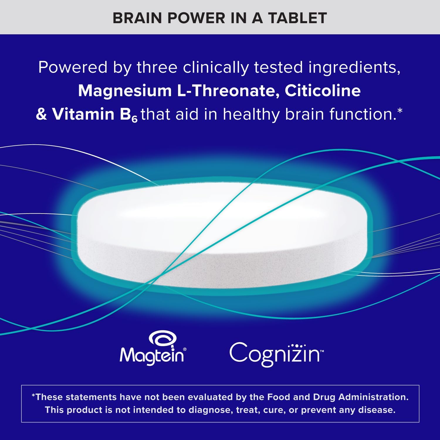 Qunol Brain Health Memory Plus w/Magtein, Cognizin & Vitamin B6, 90ct | Combines Two Clinically Tested, High Absorption Ingredients to Improve Memory, Focus, Attention, Productivity