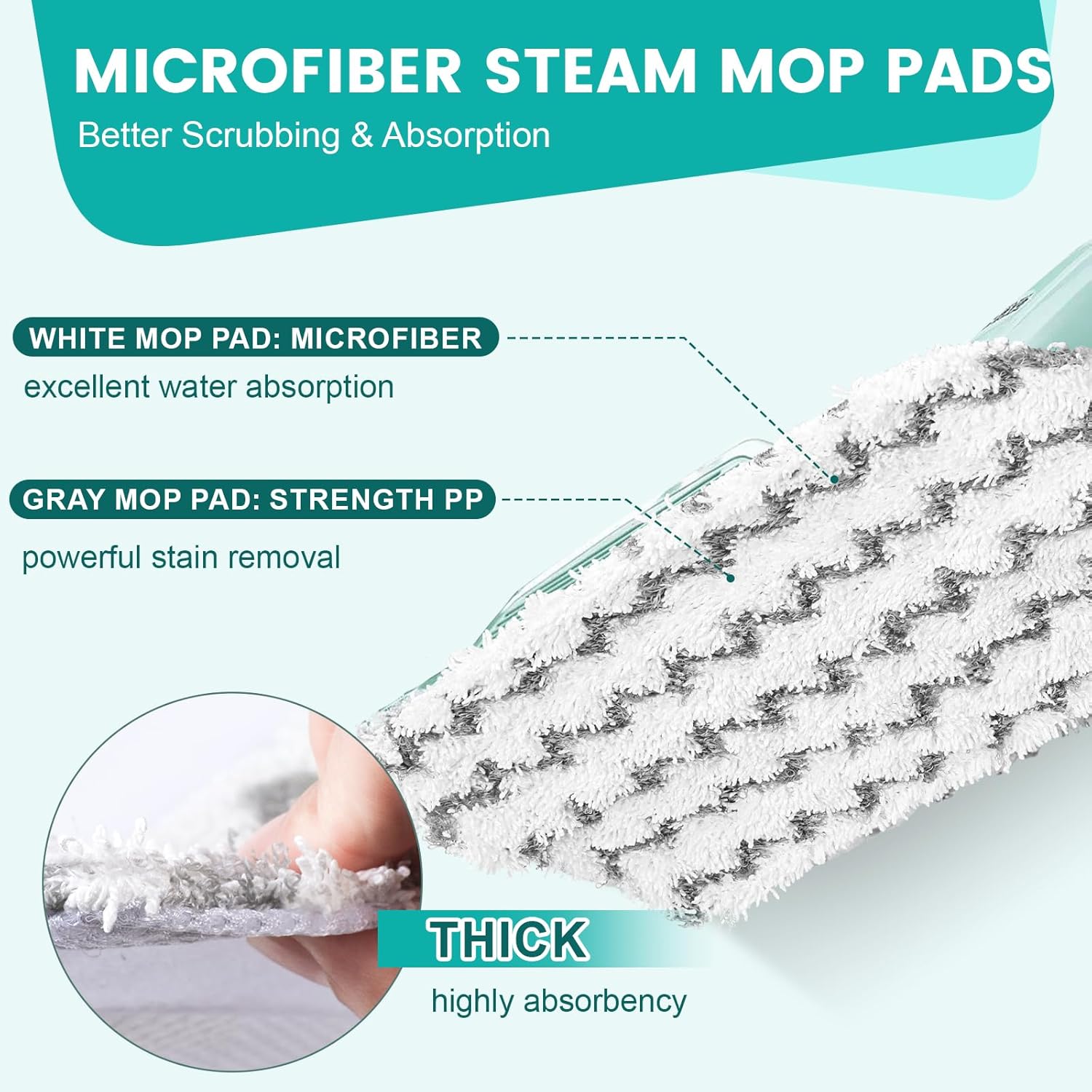 14 Pack Steam Mop Replacement Pads Compatible with Shark Steam Mops