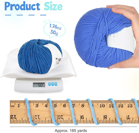 Katech 20 Skeins Cotton Yarn for Crocheting-Crochet Yarn Set-(Color F)
