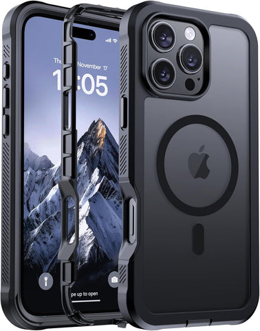 jaroco Magnetic for iPhone 16 Pro Max Case Heavy Duty Protection Black