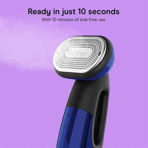 Conair 2-in-1 Handheld Steamer and Iron for Clothes, Turbo ExtremeSteam 1875W Garment Steamer and Clothing Iron,Black / Blue
