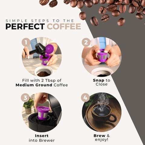 Perfect Pod Café Save Reusable Coffee Pod Filter Cups and EZ-Scoop, 6 Pack