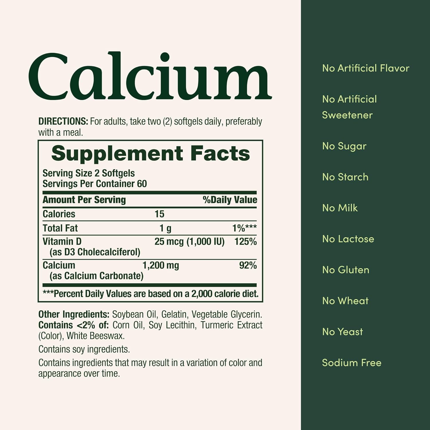 Nature's Bounty Calcium 1200mg with 1000 IU Vitamin D3, 120 Count