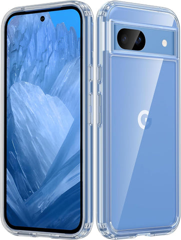 FNTCASE for Google Pixel 8a Case Clear Anti Yellowing
