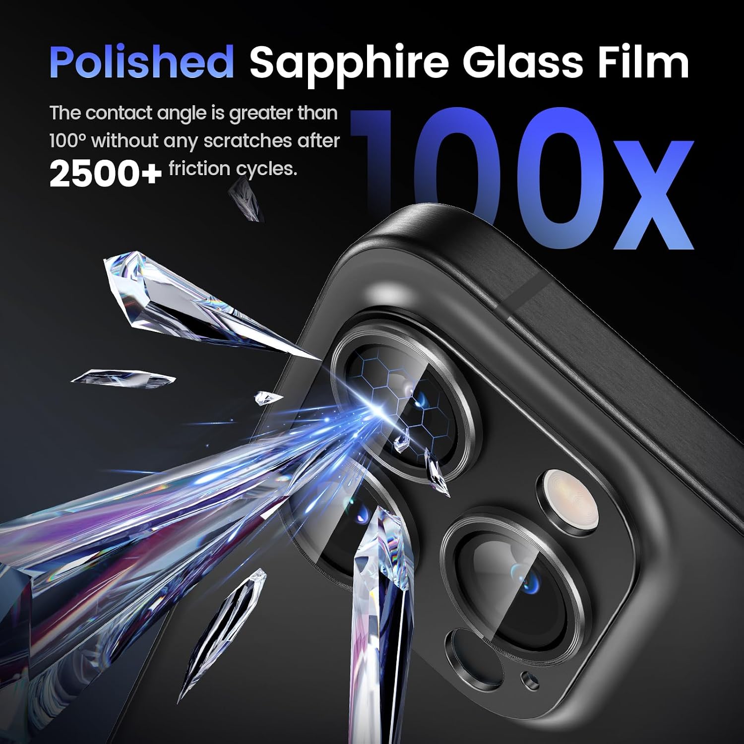 Tensea for iPhone 16 Pro Max/16 Pro/14 Pro Max/14 Pro Camera Lens Protector