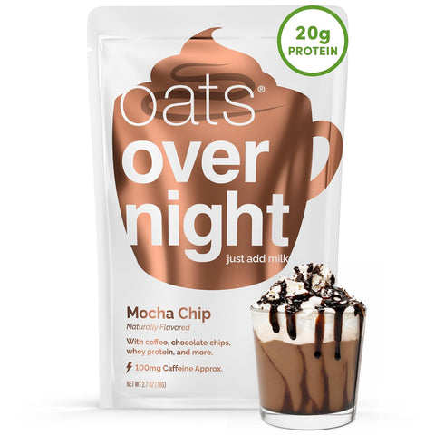 Oats Overnight Mocha Chip – High Protein Oatmeal, 2.7 oz, 24 Pack