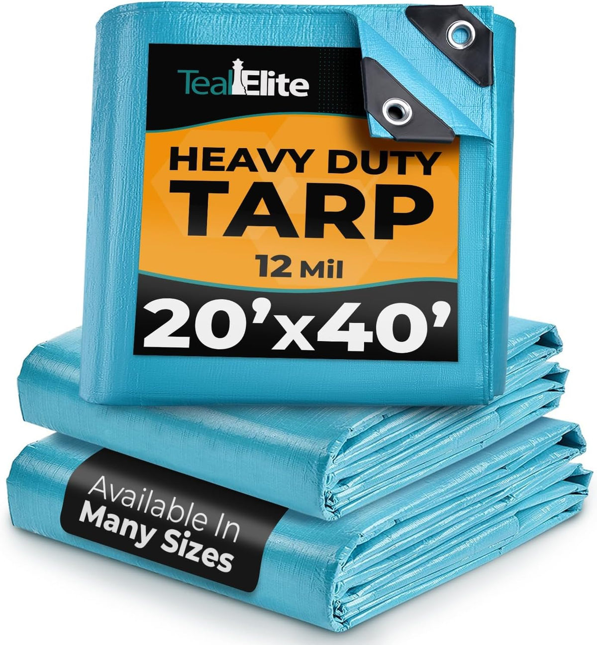 Tarps Heavy Duty Waterproof 20x40 ft, 12 mil Thick Tarp Cover with Grommets