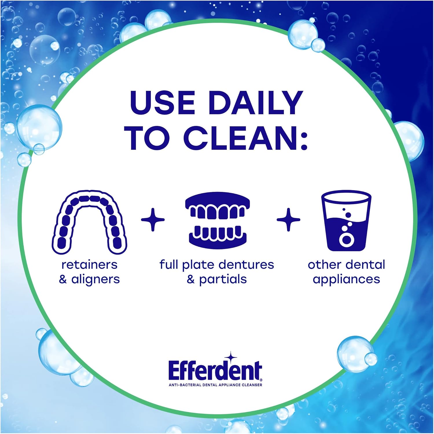Efferdent Denture Cleaner Tablets, Minty Fresh & Clean, 126 Count