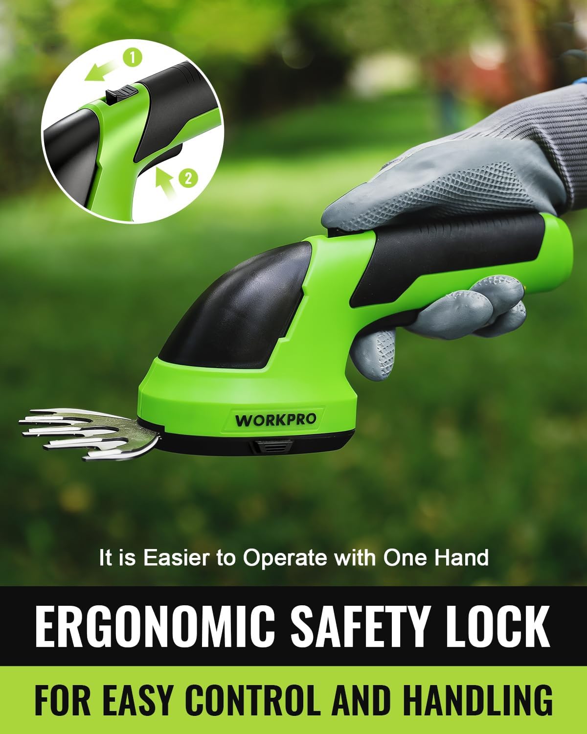 WORKPRO 7.2V Cordless Grass Shear & Shrubbery Trimmer