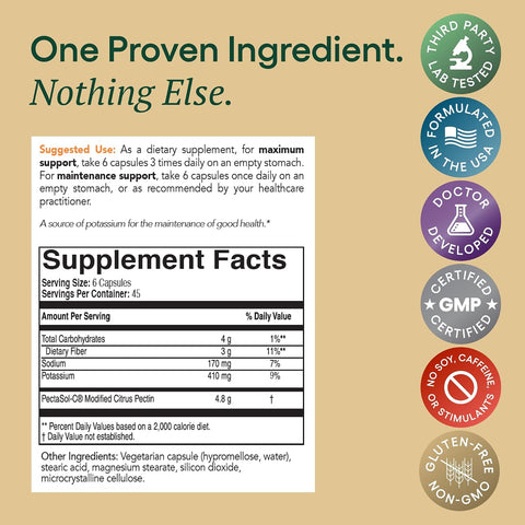 EcoNugenics PectaSol Modified Citrus Pectin Supplement – 270 Capsules