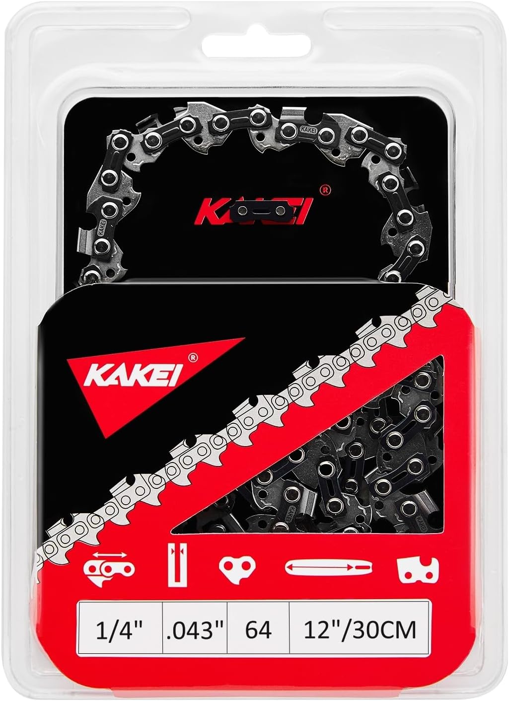 KAKEI 12 Inch Chainsaw Chain fits Stihl 1/4" LP Pitch .043" Gauge 64 Drive Links- 71PMM3 64 Fits Stihl Pole Saws (1 Chain) - Semi Chisel