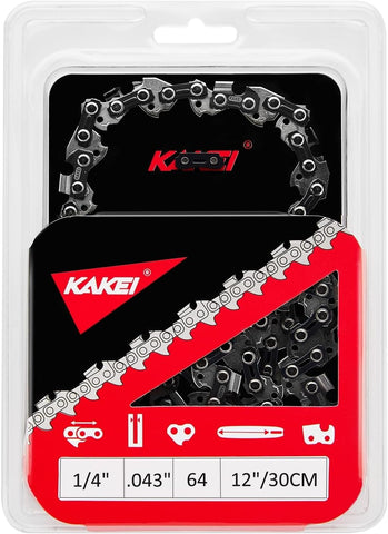 KAKEI 12 Inch Chainsaw Chain fits Stihl 1/4" LP Pitch .043" Gauge 64 Drive Links- 71PMM3 64 Fits Stihl Pole Saws (1 Chain) - Semi Chisel