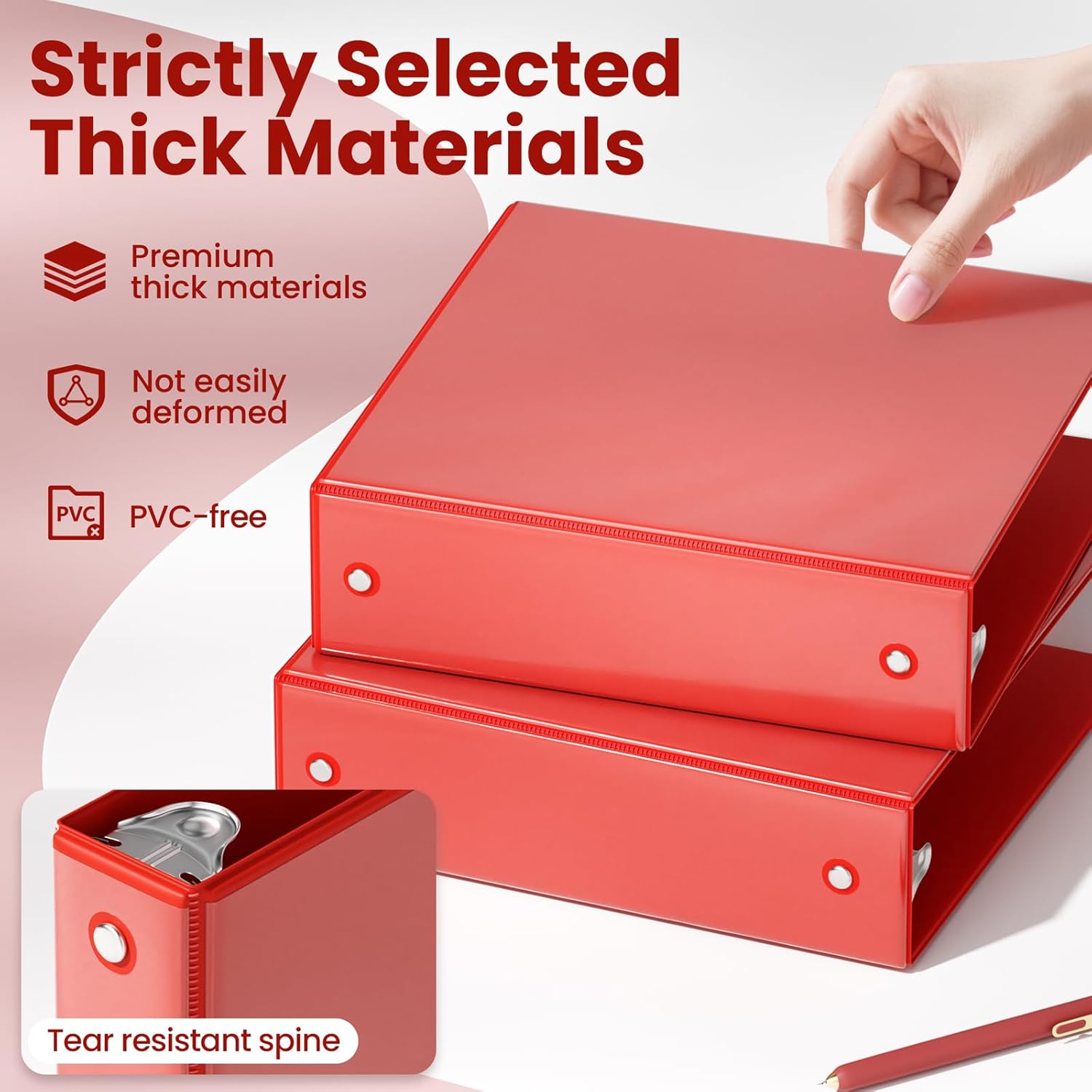 SUNEE 2 Inch Binders 3 Ring 6 Pack, Clear View Three Ring 2" Binders PVC-Free (Fit 8.5x11 Inches) for School or Office Supplies, Classic 6 Colors