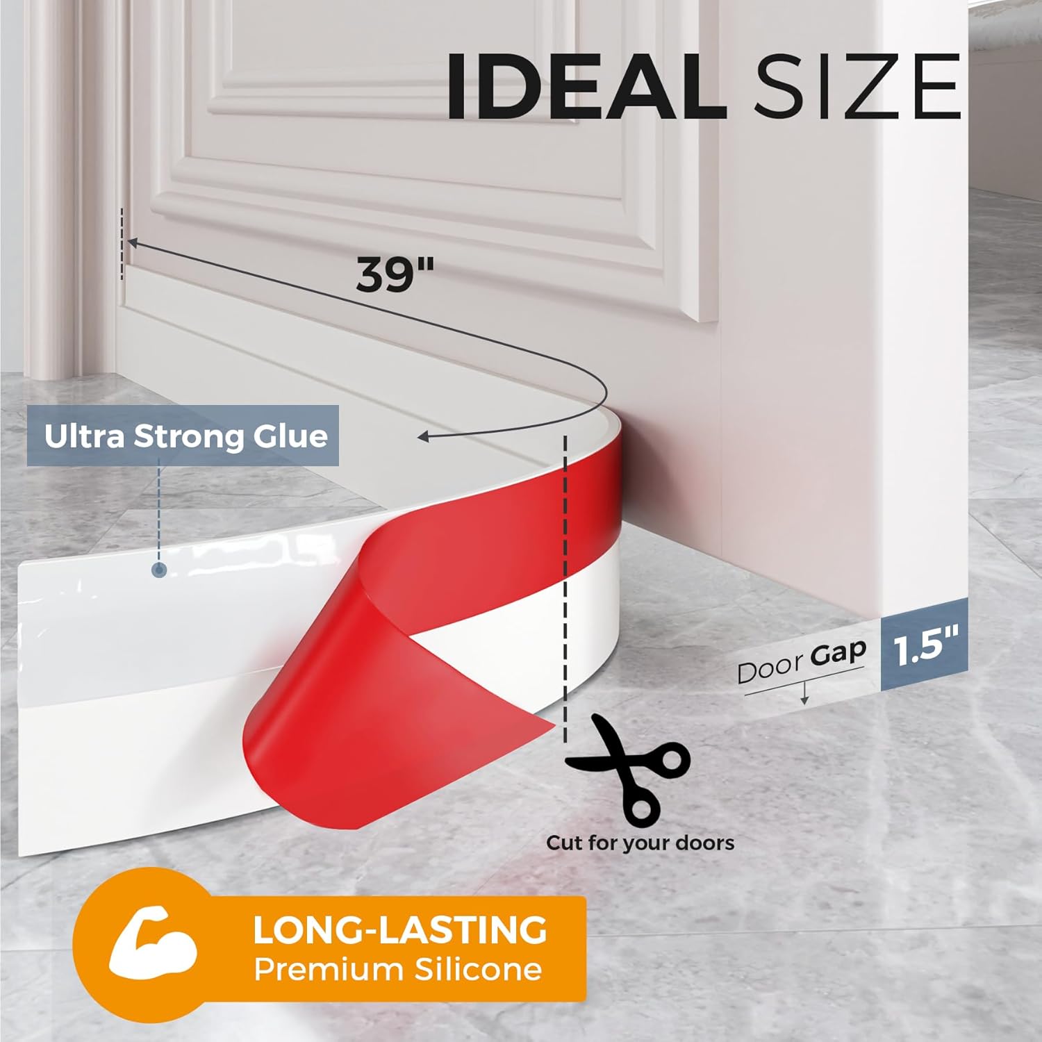 Grotheory 2 Pack Door Draft Stopper, Door Sweep, Weather Stripping Seal