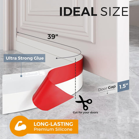 Grotheory 2 Pack Door Draft Stopper, Door Sweep, Weather Stripping Seal