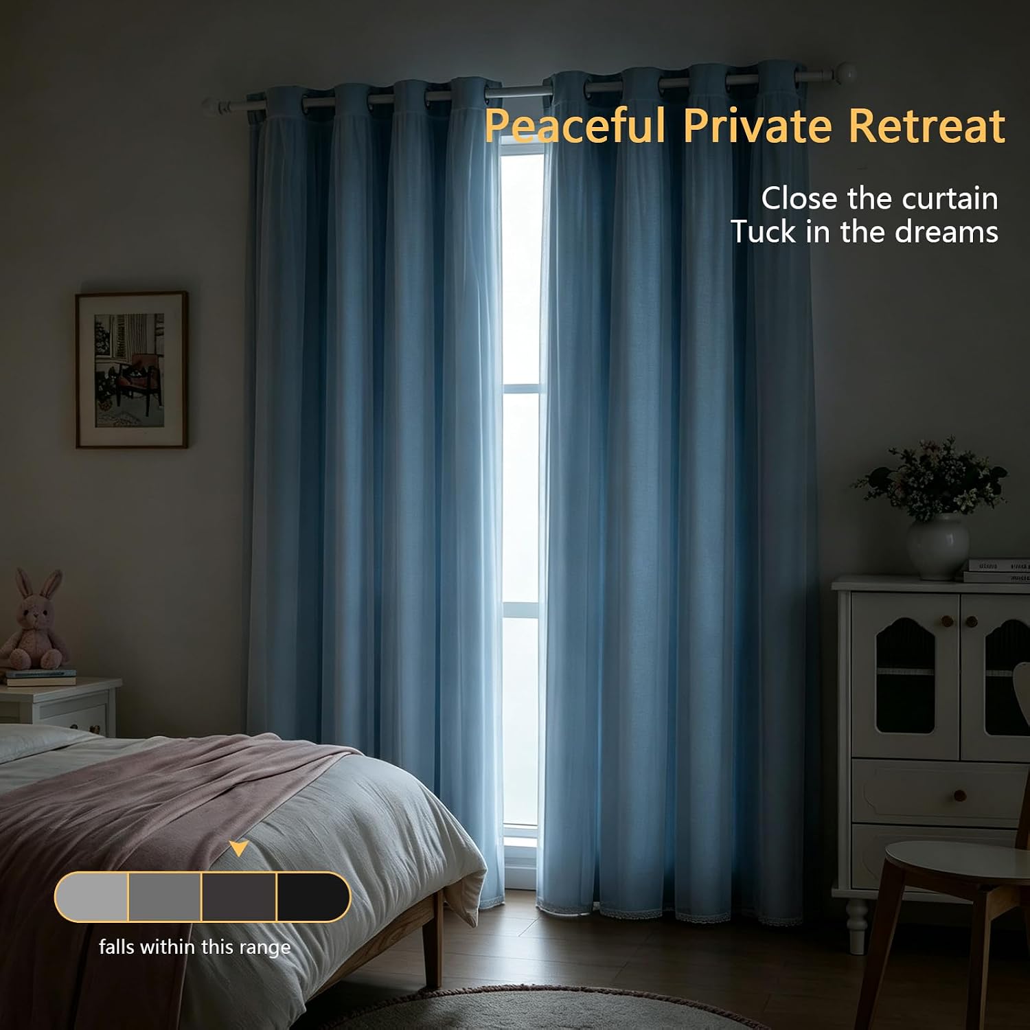 Anytime Blackout and Sheer Layered Curtains Solid Grommet Top Window Panels