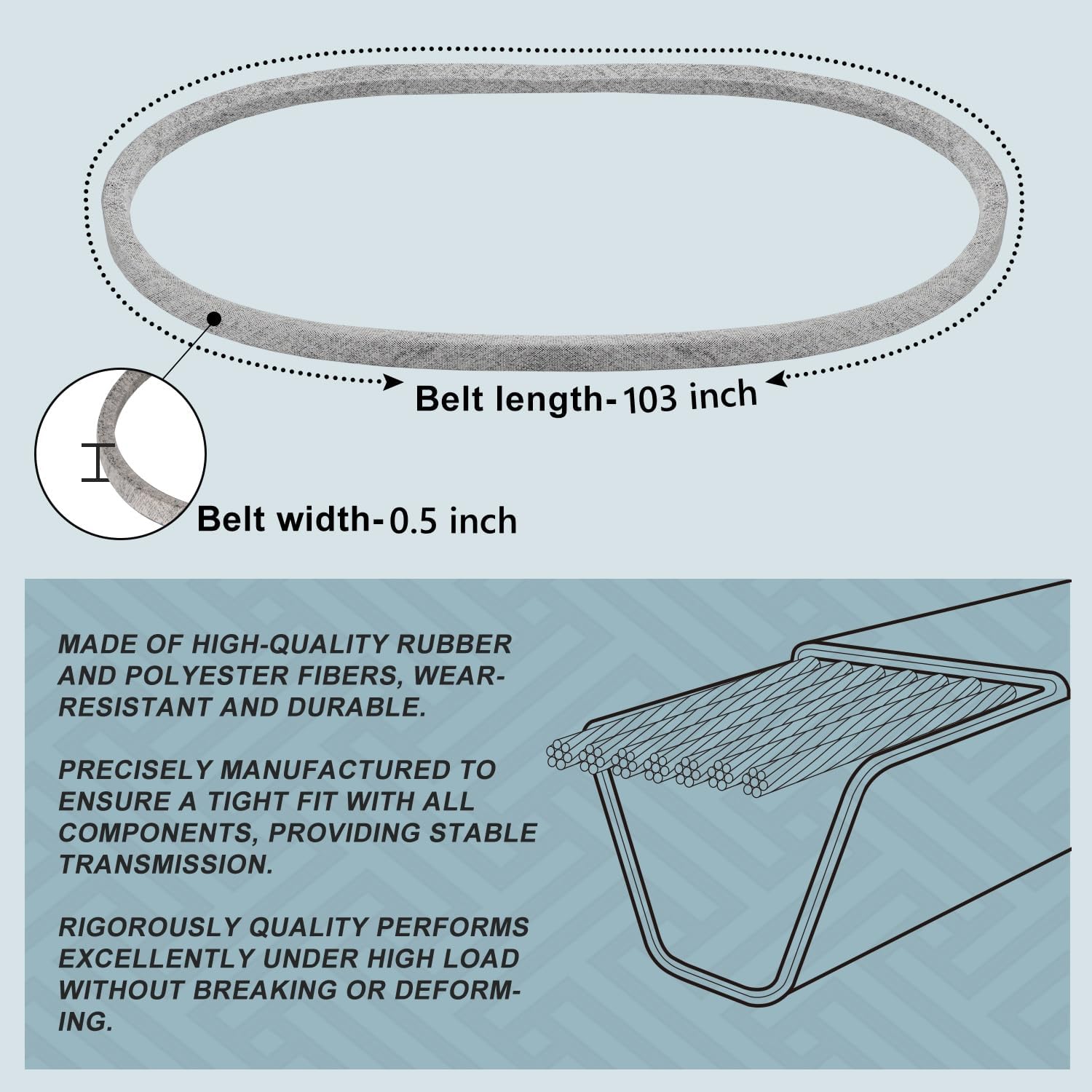 Holdly UC32283 GX20570 Deck Belt for John Deere 42'' Deck Mowers D110 L110 D105 E100 D130 S100 LA105 L100 E130 L111 E110 E120 D125 125 LA135 LA110 S100 LA120 S120 LA125