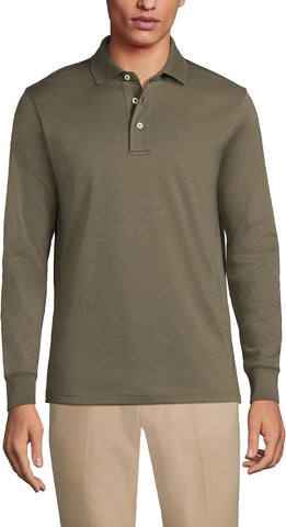 Lands' End Men's Long Sleeve Supima Polo