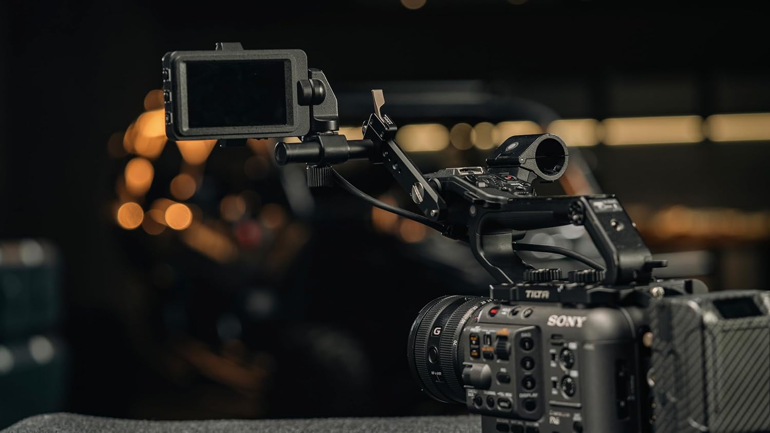 Tilta EVF Bracket Compatible with Sony FX6 | Mount via NATO Rail and Native Monitor Mount | Adjustable Design | Lightweight & Durable