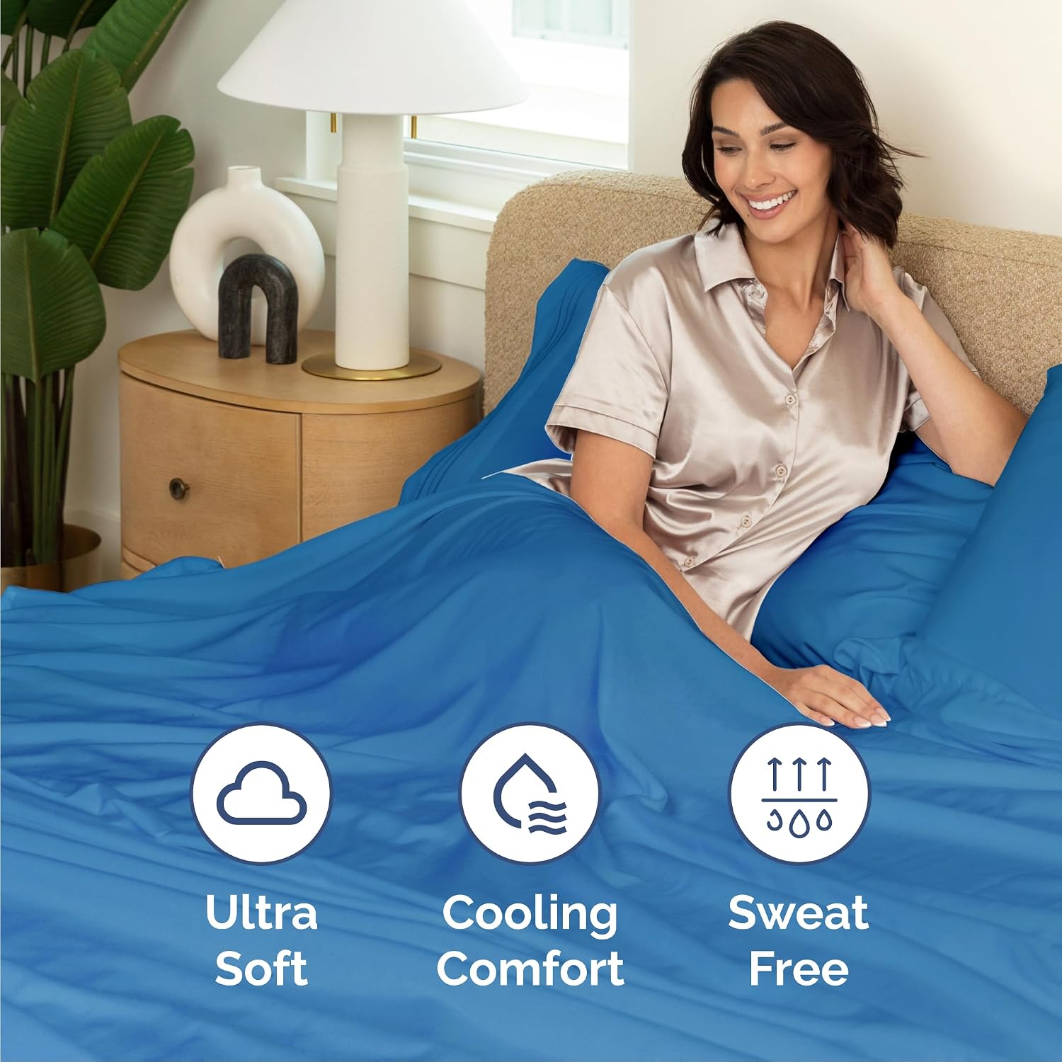 Cal King Size 4 Piece Sheet Set - Breathable & Cooling Sheets - Royal Blue