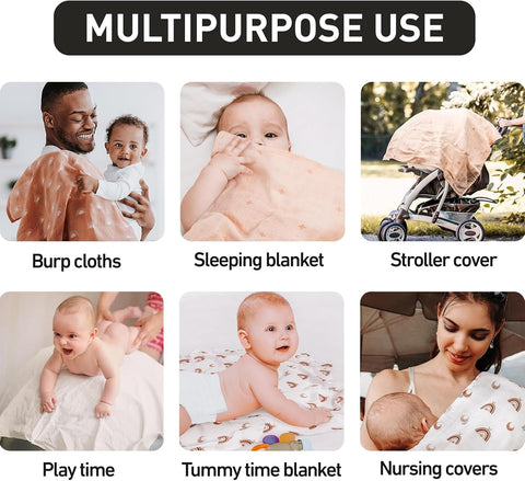GLLQUEN BABY Receiving Blankets Muslin Swaddle Blanket for Newborn Girl Boy