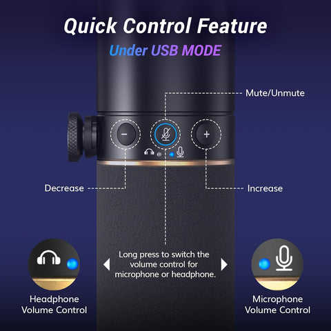 TONOR Dynamic Podcast Microphone, XLR/USB Mic for Recording, Streaming, XLR Cardioid Studio Mic with Quick Mute, Volume Control, 200 cm/78inch Cable, with RGB and Desktop Stand, Black, TD520S