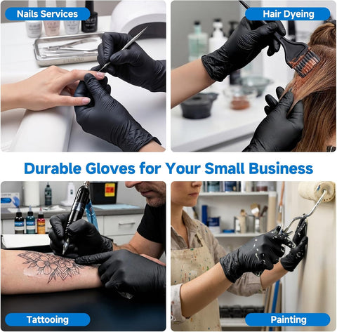 Food Grade 5 Mil Disposable Nitrile Gloves Large, 100Pcs