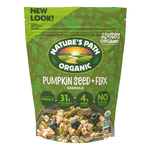 Nature's Path Organic Pumpkin Seed + Flax Granola, 24.7 oz (Pack of 6), Non-GMO