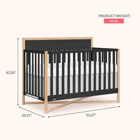 Dream On Me Owen 5-in-1 Convertible Full Size Baby Crib, GREENGUARD Gold