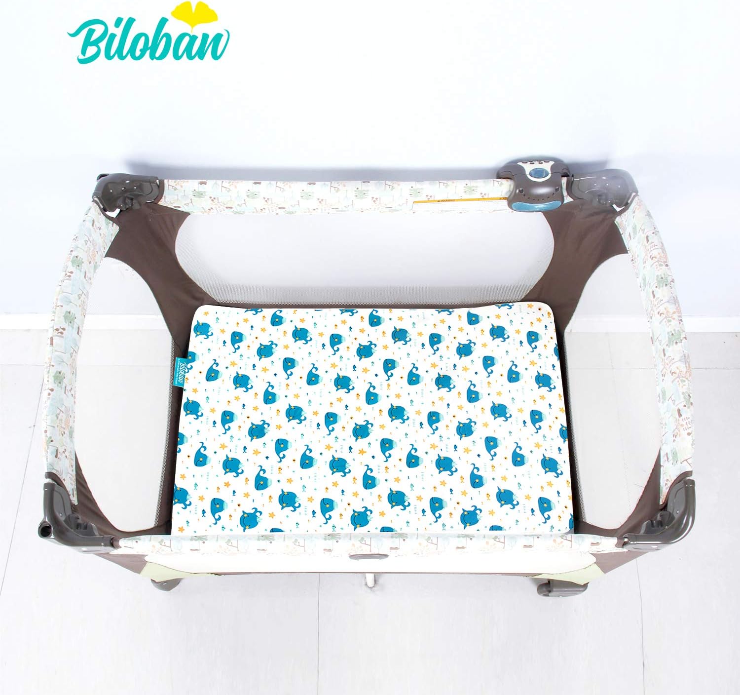 Pack and Play Sheets Fitted, 2 Pack Playard Sheet Fits for Graco Pack n Play Mattress, Mini Crib Sheets for Baby Boys & Girl