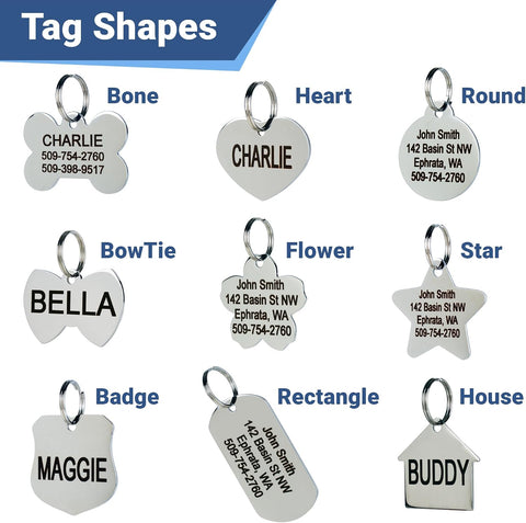 GoTags Stainless Steel Pet ID Tags, Personalized Dog Tags and Cat Tags