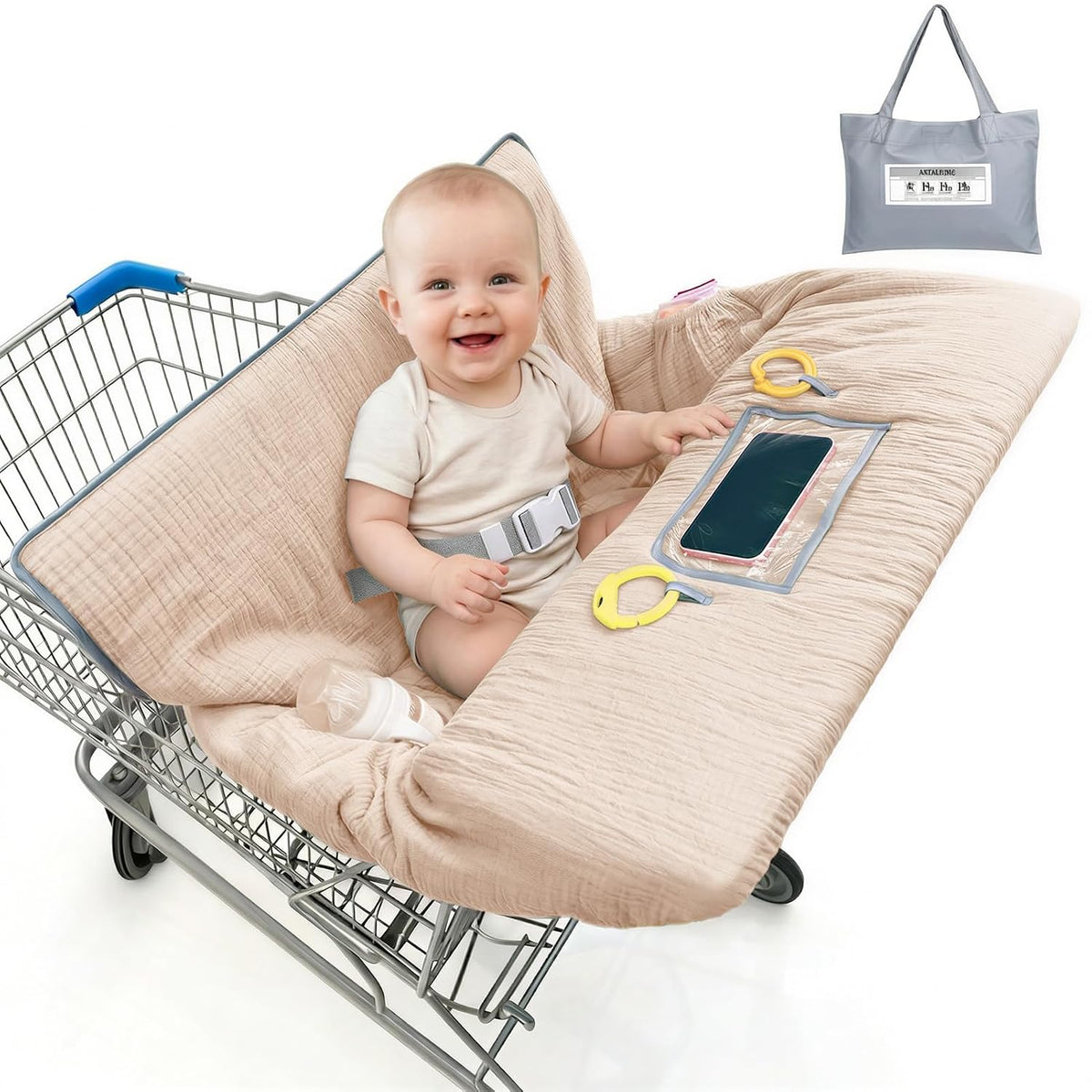Muslin Shopping Cart Cover for Baby Soft Breathable Full Coverage