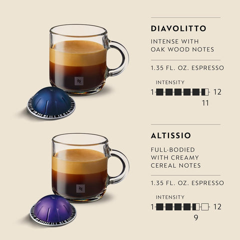 Nespresso Vertuo, Espresso, Bold Variety Pack, 40-Count Espresso Pods | Capsules Medium and Dark Roast Coffee Pack of 1