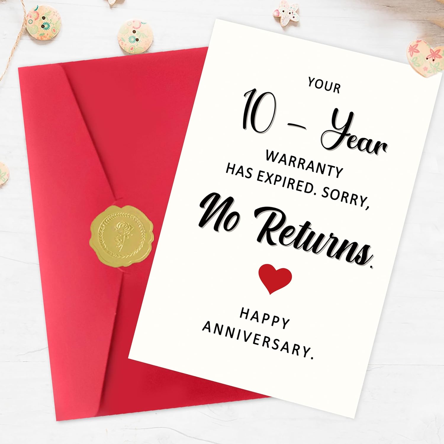 10th Anniversary Card, 10 Year Anniversary Card Gifts for Him Her