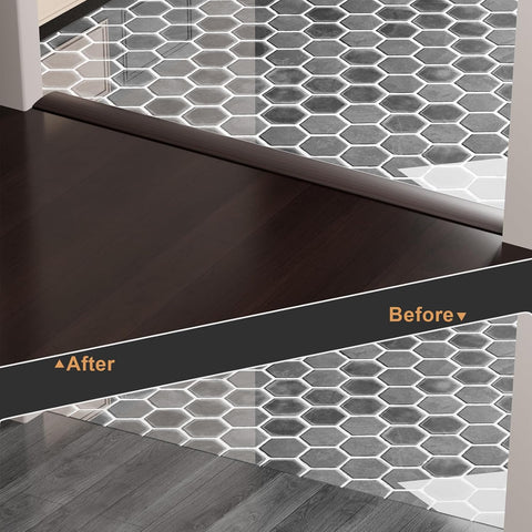 Floor Transition Strip for Carpet to Tile, Walnut, 4' x 1.97"