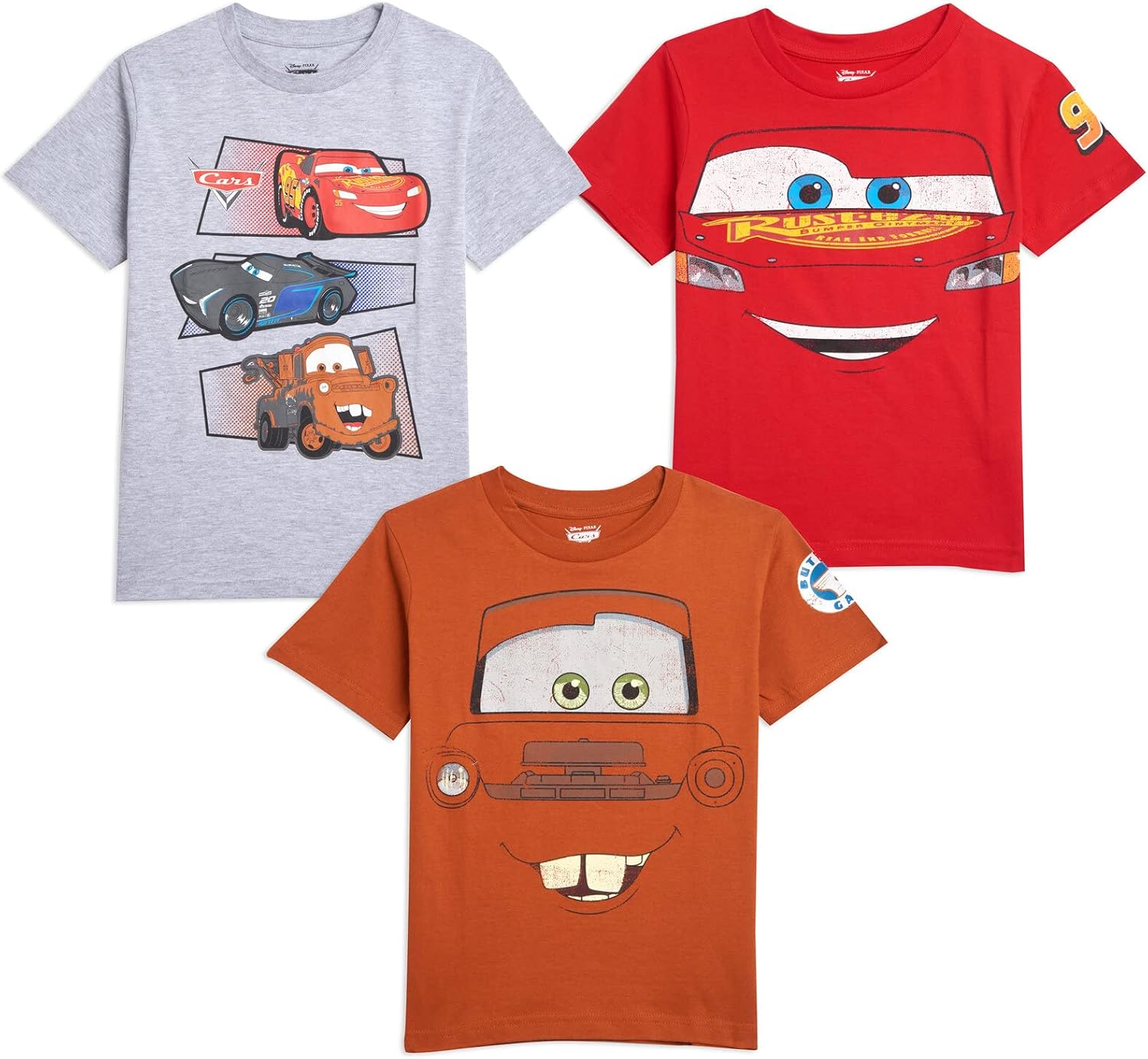 Disney Cars Boys' 3-Pack T-Shirts for Baby & Kids
