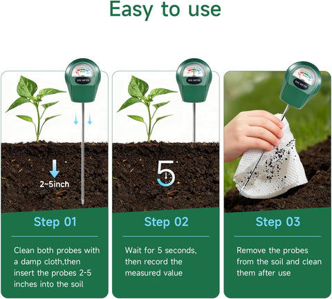 Soil Moisture Meter for Plants, Hygrometer Sensor Water Monitor, Plant Moisture Tester for Indoor Outdoor Garden, Potted Plants, Farm, Lawn, No Battery (Style 1)