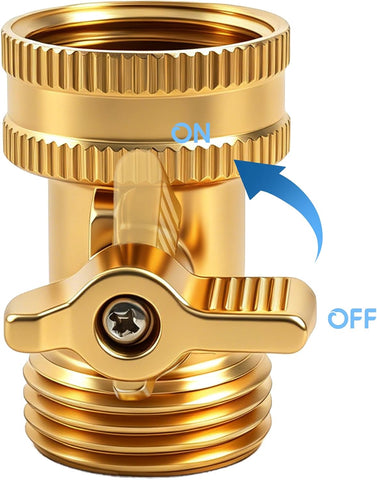 Xiny Tool Brass Garden Hose Shut Off Valve, 4 Pack Heavy Duty 3/4 Inch Solid Brass Garden Hose Shut Off Valve with 4 Extra Rubber Washers