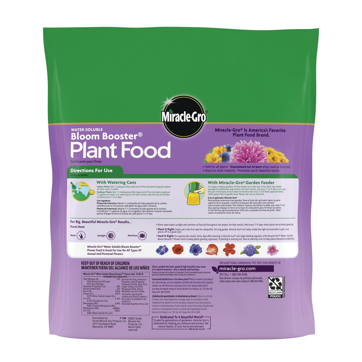 Miracle-Gro Water Soluble Bloom Booster Flower Food, 5.5 lb.