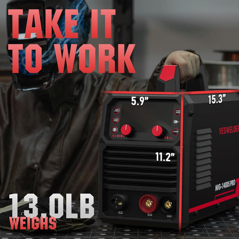YESWELDER 140A MIG Welder, 110V/220V MIG/Flux Core MIG/Lift TIG/Stick
