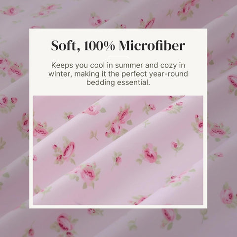 Modern Threads Silky Soft Microfiber and Wrinkle Free Sheets - Luxurious Microfiber Bed Sheets Includes Flat Sheet, Fitted Sheet with Deep Pockets, & Pillowcases Blush, Full