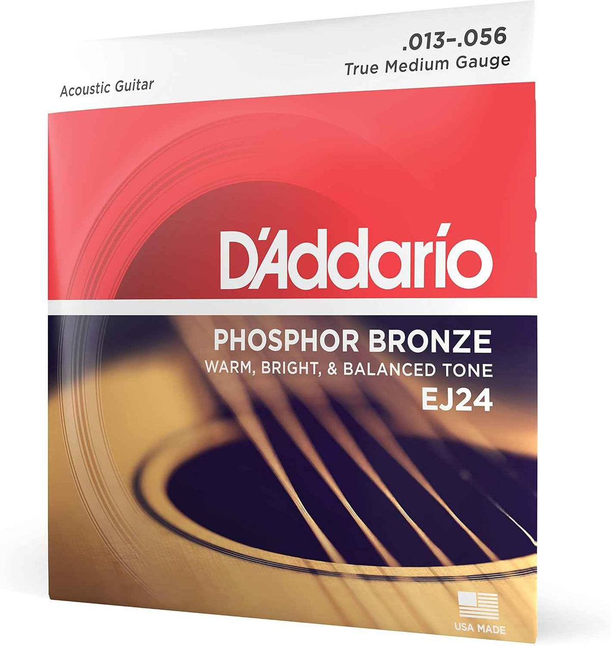 D'Addario EJ24 Phosphor Bronze Acoustic Guitar Strings, True Medium 13-56