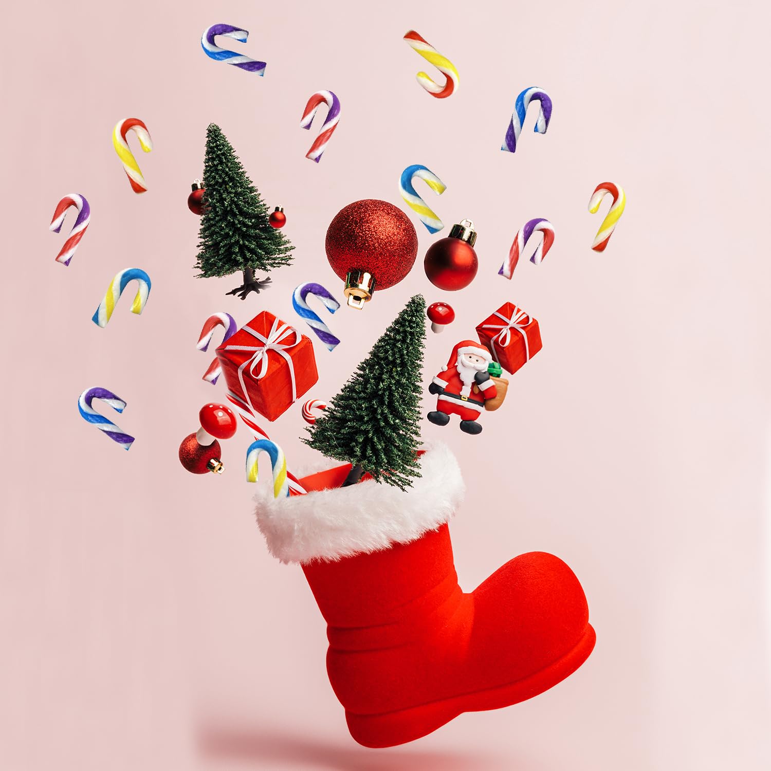Fruidles 50-Pack Christmas Candy Canes Mini's Suckers, Multicolored Fruity Flavor, Individually Wrapped, 2" Inch, Net WT 4.42oz (125g)