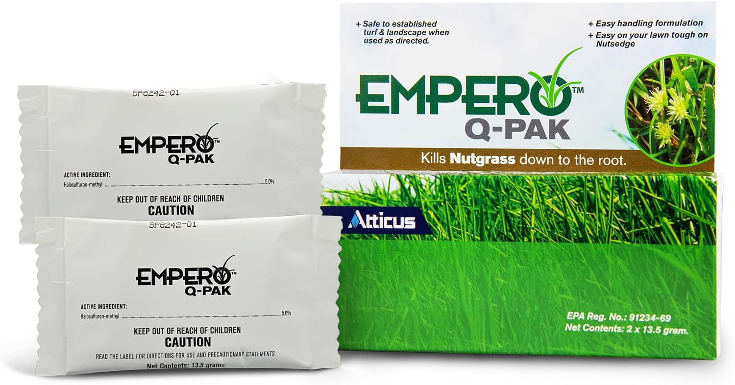 Atticus Empero Q-Pak Nutsedge Killer (2 Pack) Turf Herbicide - Kills Nut Grass in Established Lawns, Ornamental Turfgrass, & Landscape Areas - Halosulfuron