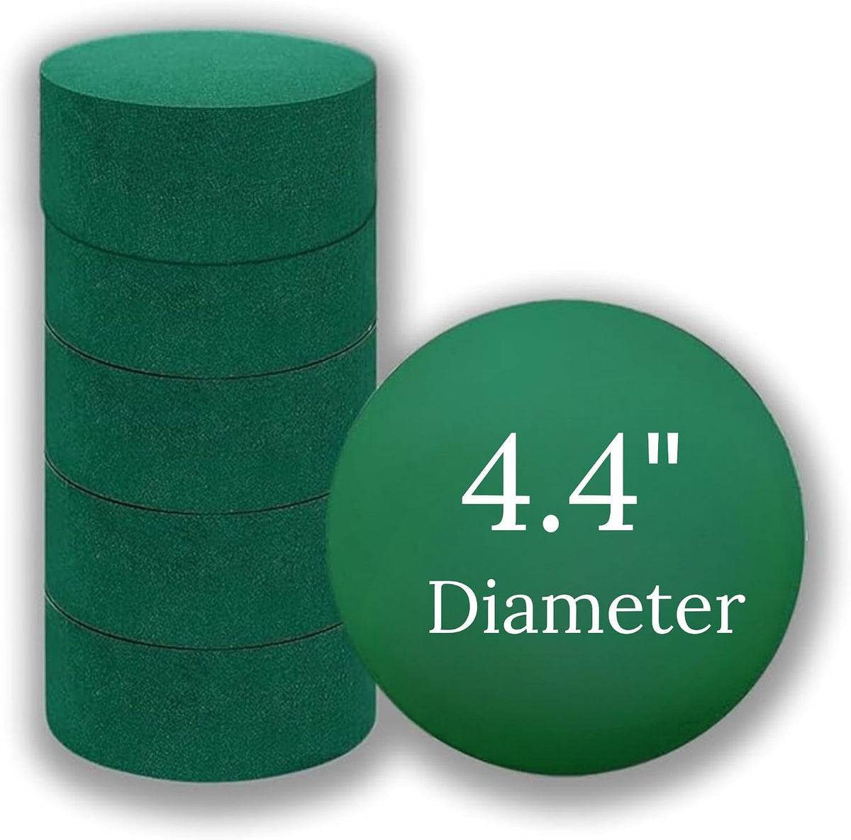 FLOFARE Pack of 6 Round Floral Foam Blocks Each (4.4" x 1.4") Green Wet & Dry Flower Foam for Fresh & Artificial Flower Arrangement, Florist Supplies for DIYs, Arts, Crafts & Weddings