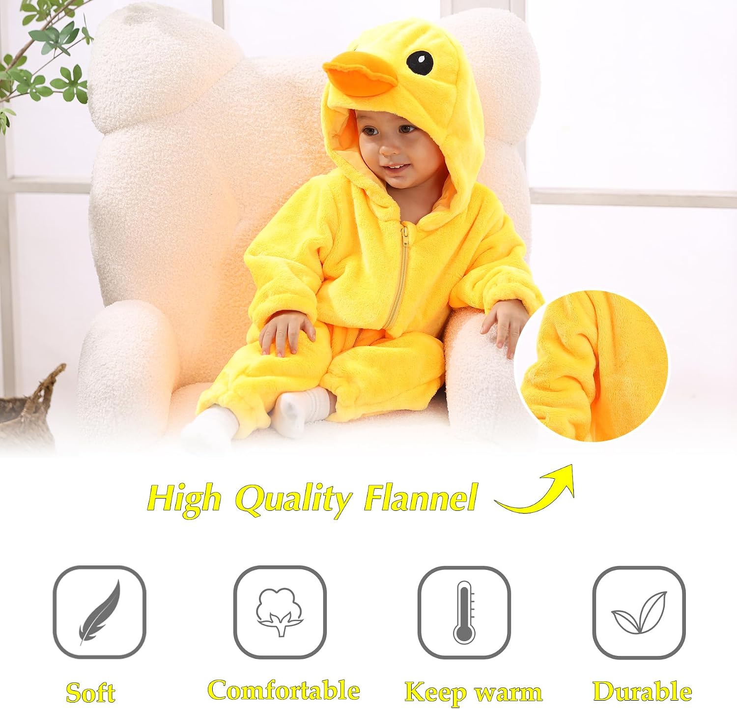 TONWHAR Unisex-Baby Animal Costume for Halloween & Playwear - Cartoon Hooded Romper Jumpsuit for Infants & Toddlers