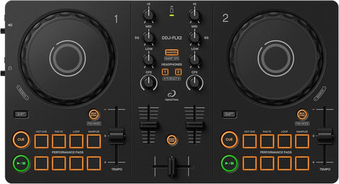 AlphaTheta DDJ-FLX2 Compact 2-Channel DJ Controller, Smart Fader, USB-C