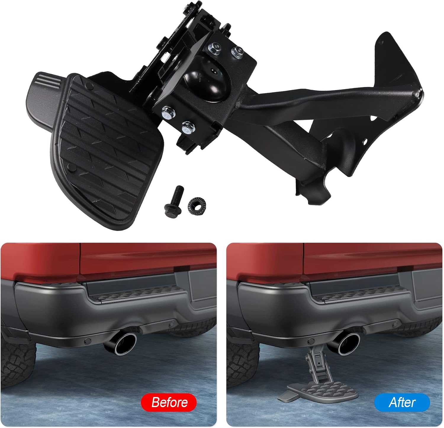 JDMSPEED New Rear Bed Step Retractable Bumper Step Replacement for Dodge Ram 1500 DT Dual Exhaust Vehicles 2019 2020 2021 2022 (New Body Style) Replaces 82215289AG 82215289AH