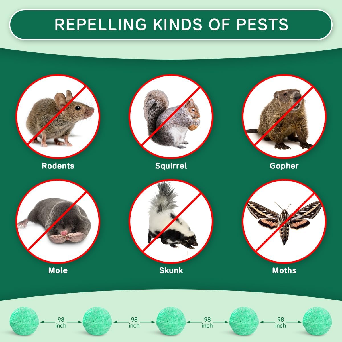Moth Balls for Outdoor Use, Peppermint Rodent Repellent Balls 14 Pack